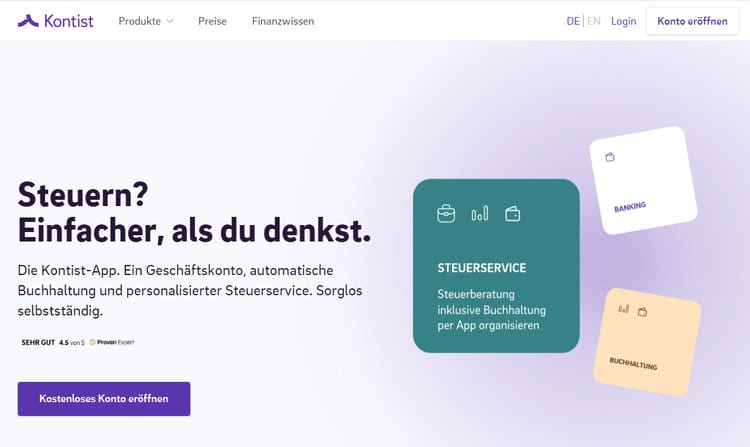 Kontist: Banking und Buchhaltung für Selbständige & Freelancer