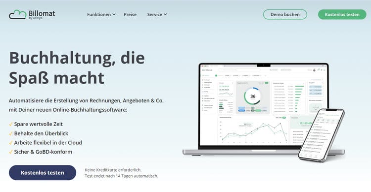 Billomat: Vollwertige Buchhaltungslösung für Soloselbstständige und Startups