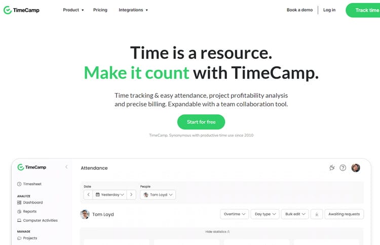 TimeCamp: Zeiterfassung, Projektrentabilitätsanalyse und präzise Abrechnung
