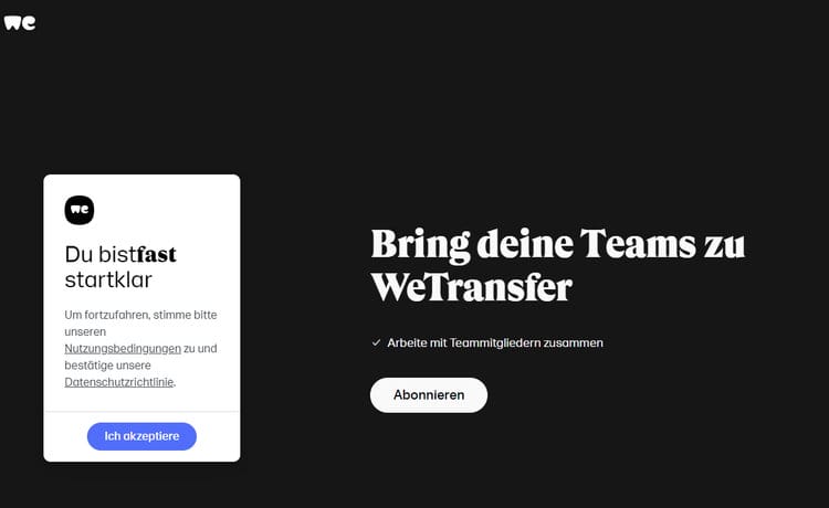 WeTransfer – File-Sharing-Tool für Freiberufler