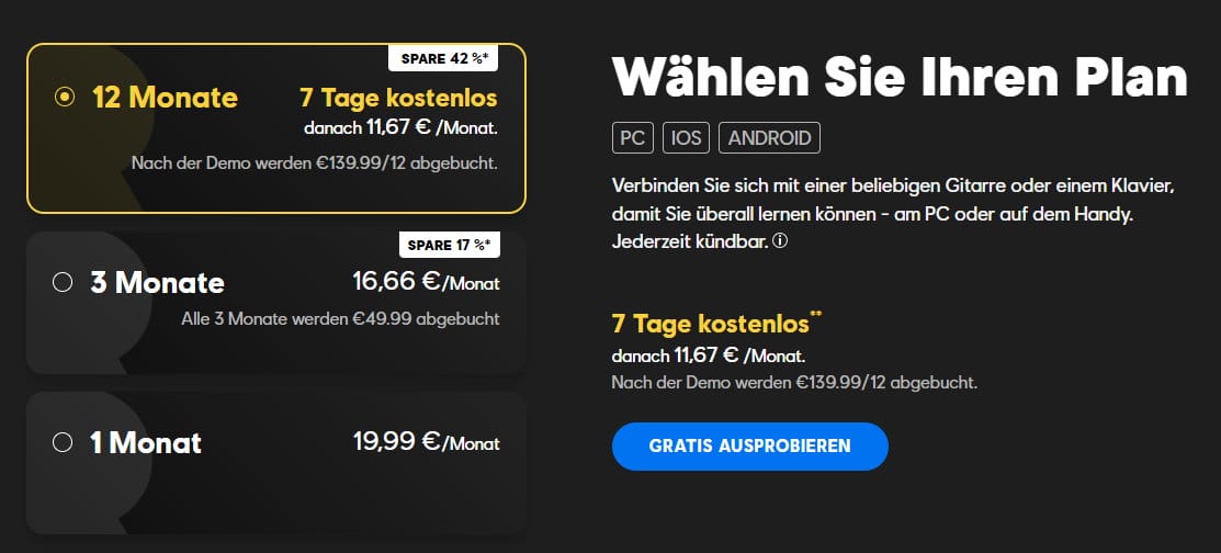 Das Preismodell von Rocksmith+
