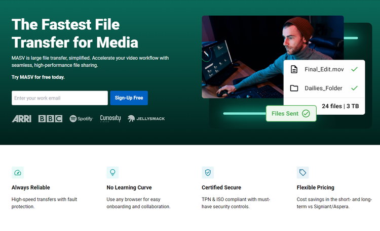 MASV - Die schnellste Dateiübertragung für Medieninhalte und große Dateien