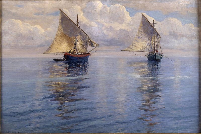 Motive wie dieses "Bonaca" (1906) von Menci Clement Crnčić lassen sich nur von hoher See aus einfangen