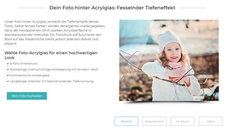 Fotos hinter Acrylglas verstärken die Tiefenschärfe des Bildes