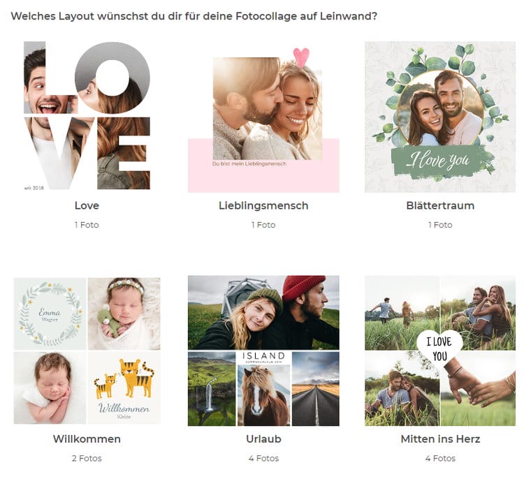 Ihre Fotos in Wandkunst verwandeln - Der ultimative Leitfaden für Leinwandbilder Inneneinrichtung canvas prints Auswahl an Layouts für eine Fotocollage auf Leinwand