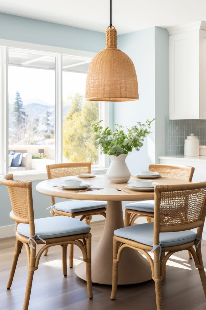 Rattanmöbel für den Innen- und Außenbereich - Ist ihre Popularität berechtigt? Inneneinrichtung boho Helles Esszimmer in modernem Stilmix