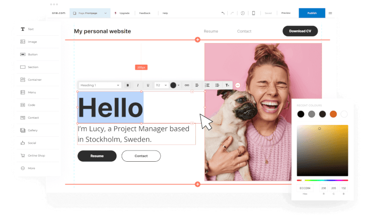 Mit einem Homepage-Baukasten lassen sich ansprechende Webdesign-Layouts nach Best Practice Standards ohne Programmierkenntnisse umsetzen