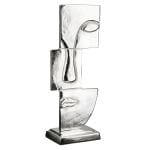 Elegante Skulptur mit abstraktem Gesicht "Small Lips", Antikfinish