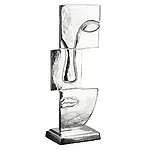 Elegante Skulptur mit abstraktem Gesicht "Small Lips", Antikfinish