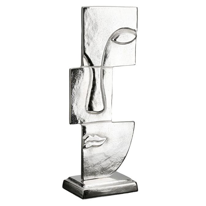 Elegante Skulptur mit abstraktem Gesicht "Small Lips", Antikfinish