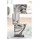 Elegante Skulptur mit abstraktem Gesicht "Big Lips", Antikfinish – Bild 2