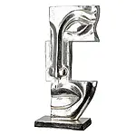 Elegante Skulptur mit abstraktem Gesicht "Big Lips", Antikfinish – Bild 4
