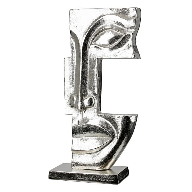 Elegante Skulptur mit abstraktem Gesicht "Big Lips", Antikfinish – Bild 4