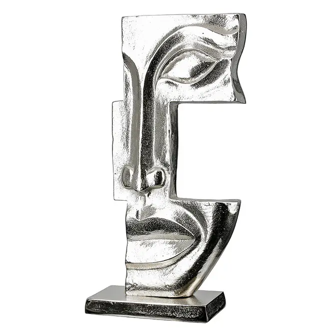 Elegante Skulptur mit abstraktem Gesicht "Big Lips", Antikfinish – Bild 4