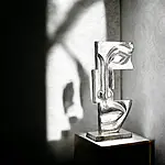 Elegante Skulptur mit abstraktem Gesicht "Big Lips", Antikfinish – Bild 3