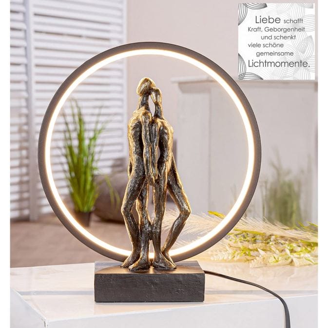 Runde Tischleuchte (LED) "Herzleuchten" aus Kunstharz – Bild 2