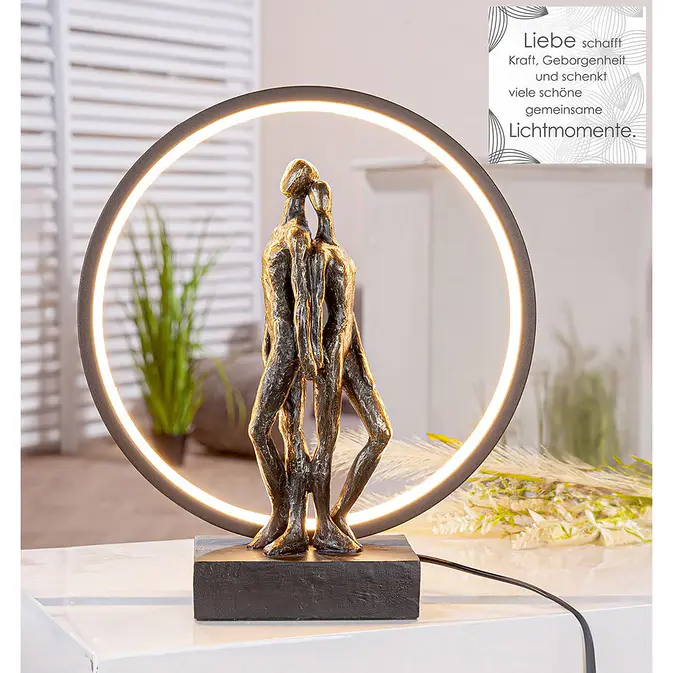 Runde Tischleuchte (LED) "Herzleuchten" aus Kunstharz – Bild 2