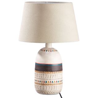 Cremefarbene table lamp &quot;Riad&quot; with colorful ornamentation