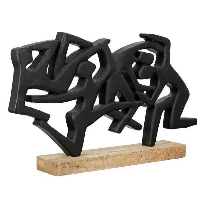 Abstrakte Skulptur "Acrobatics" mit Sockel, Mangoholz – Bild 5