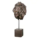 Tierskulptur "Löwe Antique" aus Polyresin mit Bronzefinish