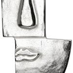 Elegante Skulptur mit abstraktem Gesicht "Small Lips", Antikfinish – Bild 5