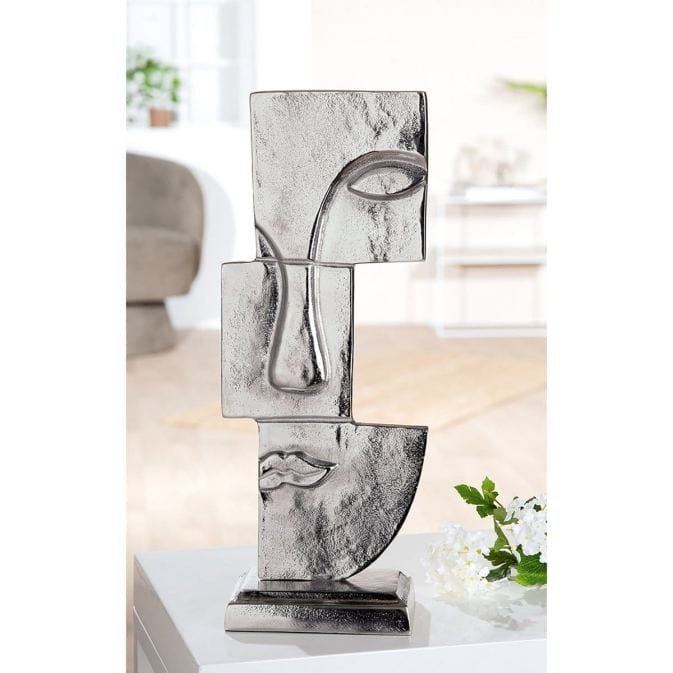 Elegante Skulptur mit abstraktem Gesicht "Small Lips", Antikfinish – Bild 2