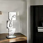 Elegante Skulptur mit abstraktem Gesicht "Small Lips", Antikfinish – Bild 3