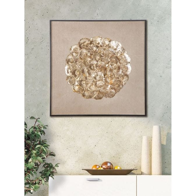Quadratic mixed media mural &quot;Tuvalu&quot; (including black aluminum frame) - Fig. 2