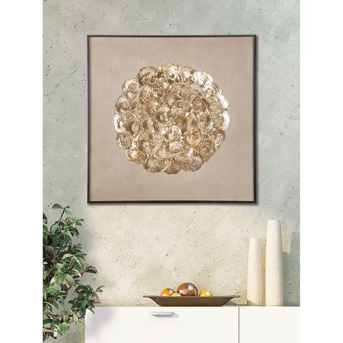 Quadratic mixed media mural &quot;Tuvalu&quot; (including black aluminum frame) - Fig. 2