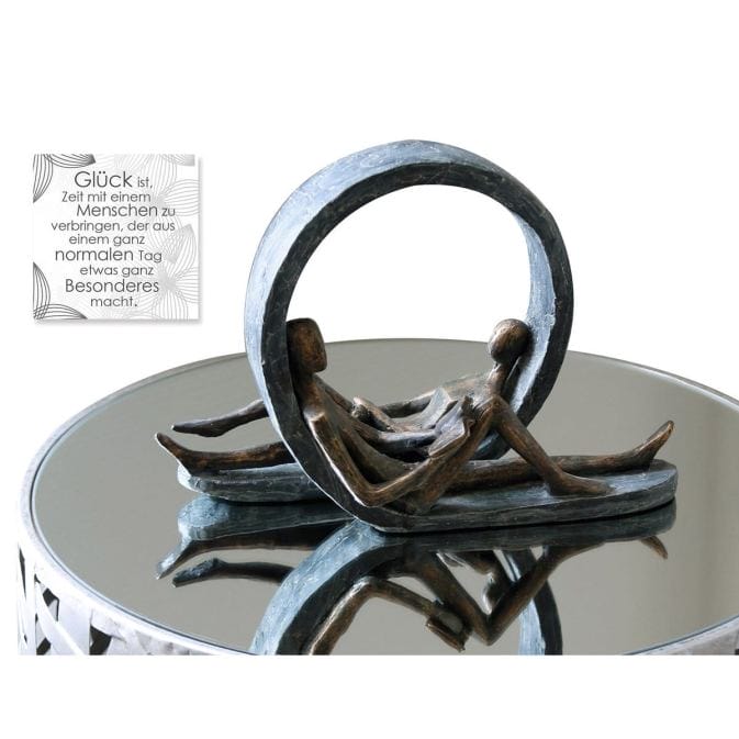 Paar-Skulptur "Auszeit", Polyresin mit Bronzefinish – Bild 2