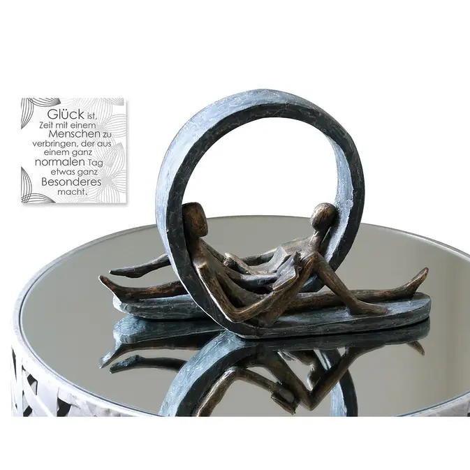 Paar-Skulptur "Auszeit", Polyresin mit Bronzefinish – Bild 2