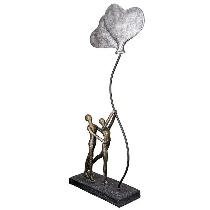 Pair sculpture &quot;Love Balloon&quot;, polyresin in antique finish-Fig. 3