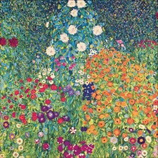 Handmade Tobelin wall carpet &quot;Klimt&#39;s flower garden&quot;, sound-absorbing