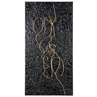 Handgearbeitetes Wandrelief "Affetto" mit goldfarbenem One-Line-Drawing