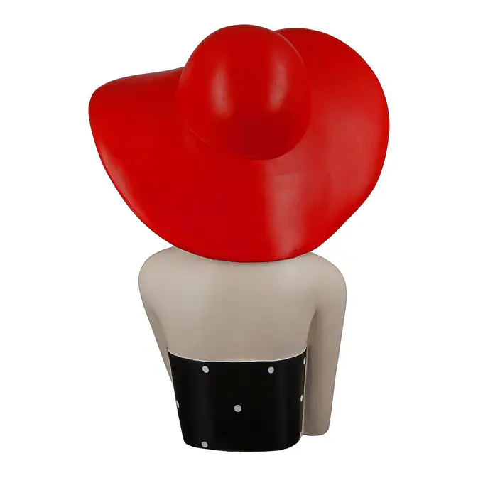 Elegant figure &quot;Lady with red hat&quot; made of polyresin - Image 4