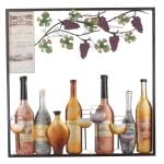 Nice Wines - Wanddekoration aus Metall mit Weinflaschen und Weingläser
