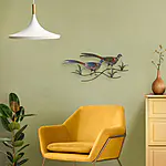 Paradies für zwei - Metallbild mit 2 Paradiesvögeln – Bild 2