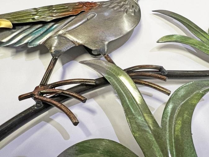 Paradies für zwei - Metallbild mit 2 Paradiesvögeln – Bild 4