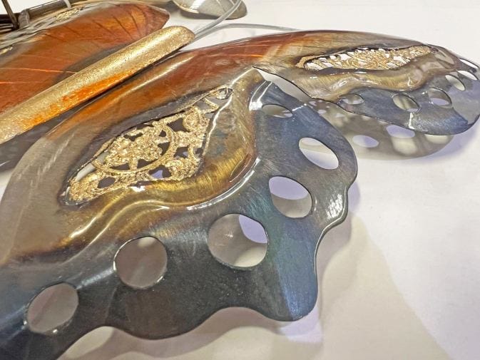 Vlinderfamilie - Metallbild mit Schmetterlingen – Bild 4