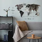 Monochrome World Map - Metall-Wandkunst mit Weltkarte – Bild 3