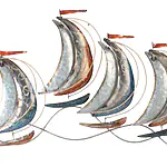 Sail Away - Metallkunst mit vier Segelbooten – Bild 5