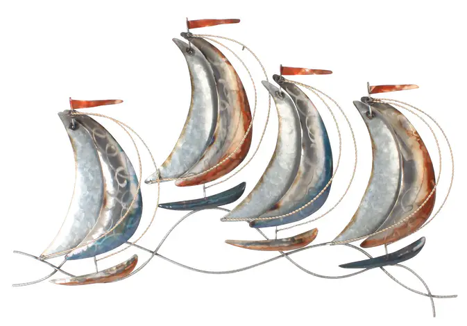 Sail Away - Metallkunst mit vier Segelbooten – Bild 5