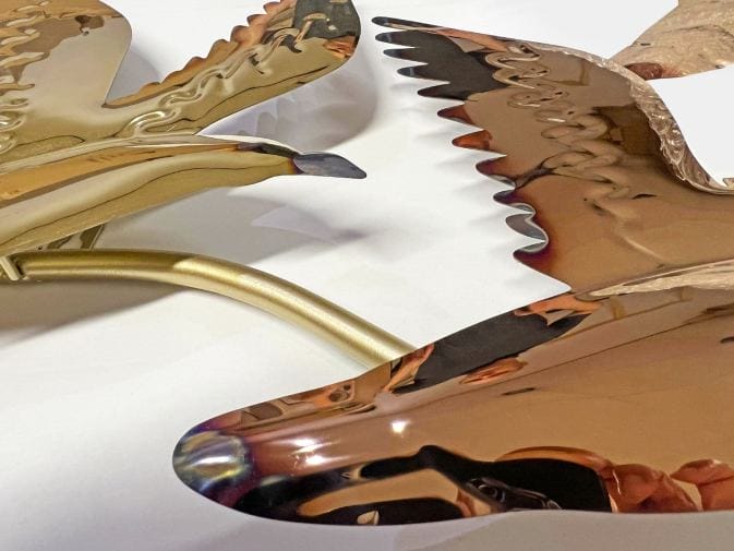 Golden Wings - Metallskulptur mit 7 goldenen Möwen – Bild 2