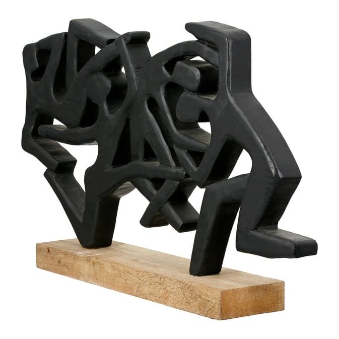 Abstrakte Skulptur "Acrobatics" mit Sockel, Mangoholz – Bild 4