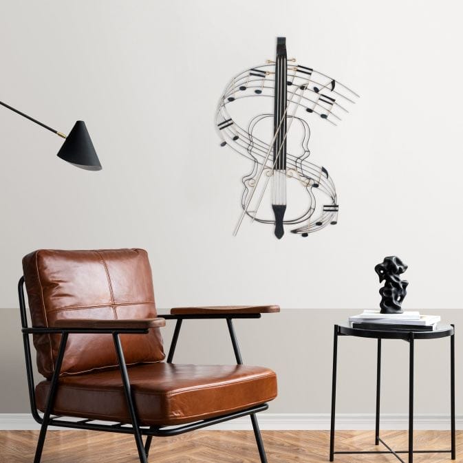 Violin’s Melody - Metall-Wandobjekt mit Violine – Bild 2