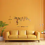 Music Is Life - Metallwanddekoration mit eleganten Notenlinien und Motto – Bild 3