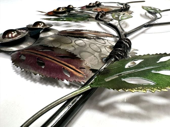 Tyto - Metall Wanddeko mit drei Eulen auf einem Ast – Bild 4