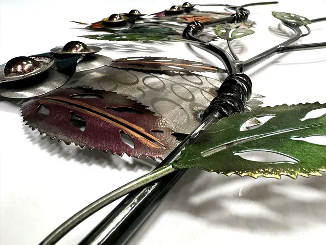 Tyto - Metall Wanddeko mit drei Eulen auf einem Ast – Bild 4