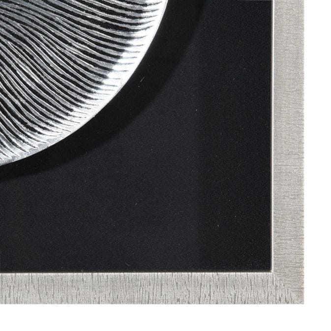 Handmade &quot;Pandora&quot; wall object made of pine wood behind glass, black and silver-Fig. 2