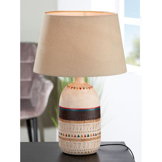 Cremefarbene Table Lamp &quot;Riad&quot; with colorful ornamentation - Image 2